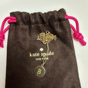 Kate Spade gold initial “B” necklace. chain length: 17" + 3" extender